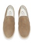 Detail View - Click To Enlarge - TOD’S - Raffia trim suede skate slip-ons
