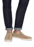 Figure View - Click To Enlarge - TOD’S - Raffia trim suede skate slip-ons