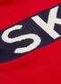  - PERFECT MOMENT - 'Ski' slogan intarsia colourblock Merino wool turtleneck sweater