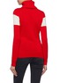 Back View - Click To Enlarge - PERFECT MOMENT - 'Ski' slogan intarsia colourblock Merino wool turtleneck sweater