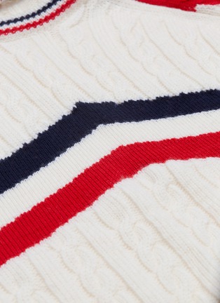  - PERFECT MOMENT - 'Tignes' contrast stripe Merino wool cable knit sweater