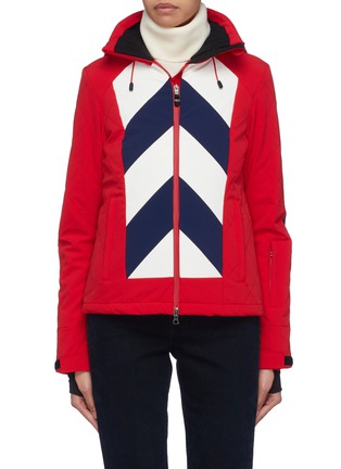 Main View - Click To Enlarge Main View - Click To Enlarge - Perfect Moment - 'Tignes' detachable hood chevron stripe ski jacket