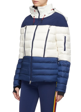 Detail View - Click To Enlarge - PERFECT MOMENT - 'Polar' detachable hood colourblock puffer ski jacket