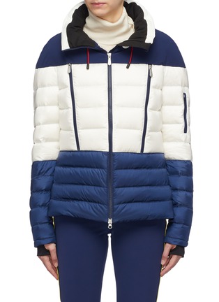 Main View - Click To Enlarge - PERFECT MOMENT - 'Polar' detachable hood colourblock puffer ski jacket