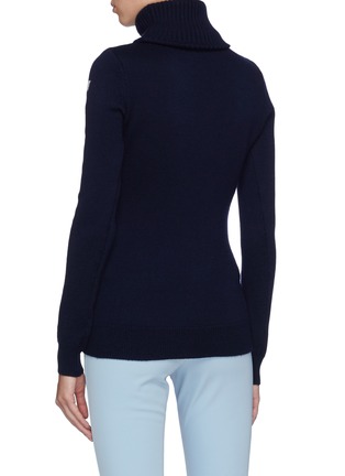 Back View - Click To Enlarge - PERFECT MOMENT - 'Ride' slogan intarsia Merino wool turtleneck sweater