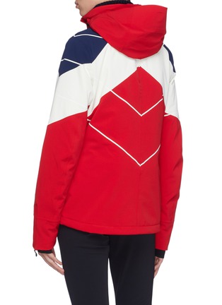 Back View - Click To Enlarge - PERFECT MOMENT - 'Chamonix' detachable hood colourblock PrimaLoft® ski down jacket