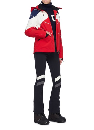 Figure View - Click To Enlarge - PERFECT MOMENT - 'Chamonix' detachable hood colourblock PrimaLoft® ski down jacket