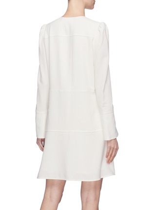 Back View - Click To Enlarge - PROENZA SCHOULER - Cutout tie neck tiered crepe dress