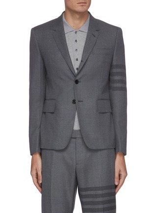 Main View - Click To Enlarge - THOM BROWNE  - Four bar tailored twill blazer