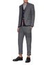 Figure View - Click To Enlarge - THOM BROWNE  - Four bar tailored twill blazer