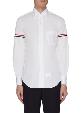 Main View - Click To Enlarge - THOM BROWNE - Button embellished armband button-up shirt