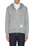 Main View - Click To Enlarge - THOM BROWNE  - Stripe back zip hoodie