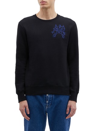 Main View - Click To Enlarge - ALEXANDER MCQUEEN - Gothic logo embroidered sweatshirt