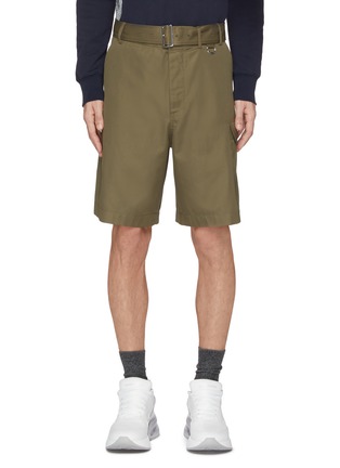 Main View - Click To Enlarge - ALEXANDER MCQUEEN - Belted twill shorts