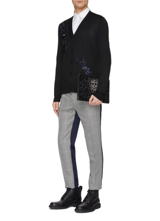 Figure View - Click To Enlarge - ALEXANDER MCQUEEN - Floral embroidered wool cardigan