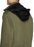 Detail View - Click To Enlarge - ALEXANDER MCQUEEN - Retractable hood mix appliqué twill military caban
