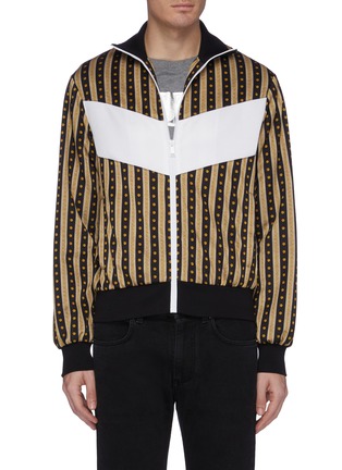 Main View - Click To Enlarge - VERSACE - 'Neo-Classico' print colourblock panel stripe track jacket