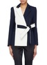 Main View - Click To Enlarge - COMME MOI - Belted colourblock blazer