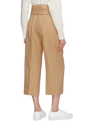 Back View - Click To Enlarge - COMME MOI - Belted paperbag waist culottes