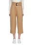 Main View - Click To Enlarge - COMME MOI - Belted paperbag waist culottes
