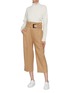Figure View - Click To Enlarge - COMME MOI - Belted paperbag waist culottes