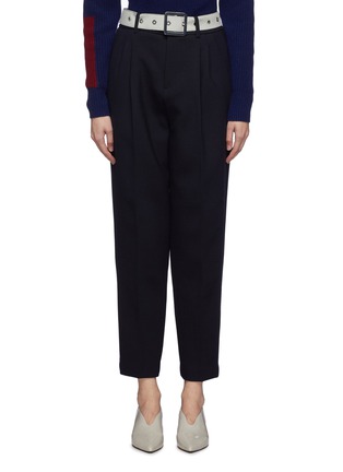 Main View - Click To Enlarge - COMME MOI - Contrast belted twill pants