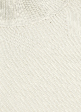  - COMME MOI - Split hem wool-cashmere rib knit turtleneck sweater