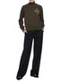 Figure View - Click To Enlarge - COMME MOI - Embellished patch scuba jersey mock neck sweatshirt