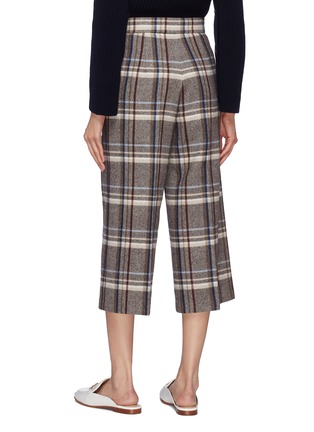 Back View - Click To Enlarge - COMME MOI - Tartan plaid herringbone culottes