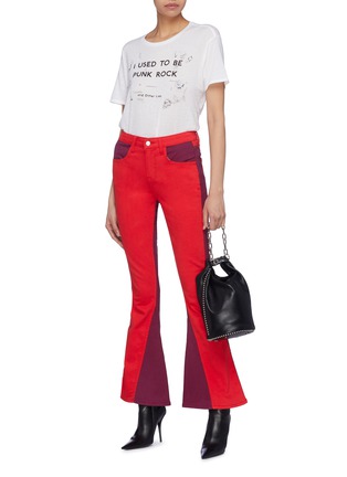 Figure View - Click To Enlarge - TRE BY NATALIE RATABESI - 'Cher' Colourblock flared leg jeans