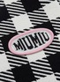 Detail View - Click To Enlarge - MIU MIU - Logo appliqué checkerboard knit dress