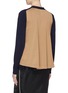 Back View - Click To Enlarge - SACAI - Lace hem pleated colourblock back cardigan