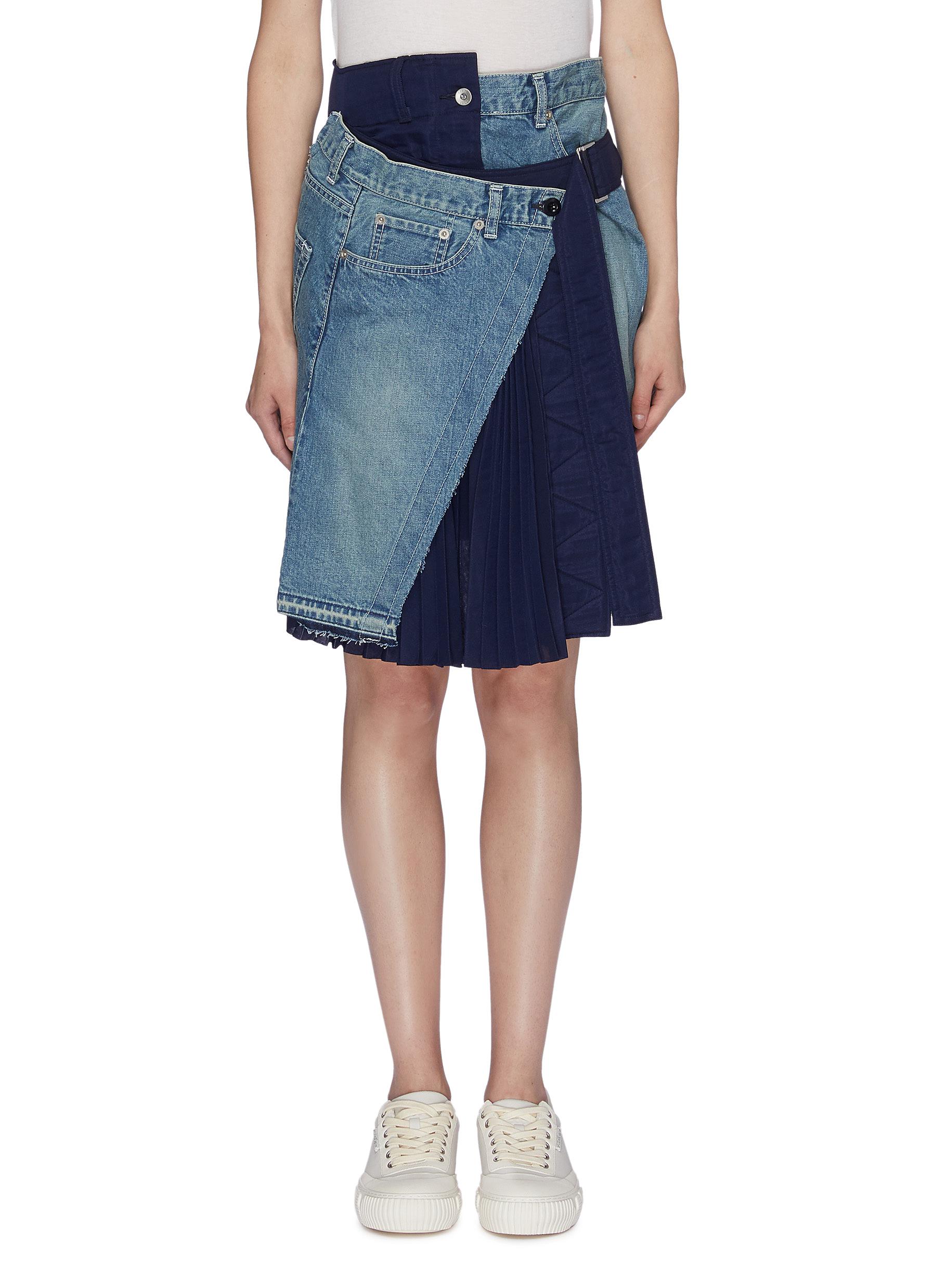 denim wrap skirt shopping