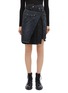 Main View - Click To Enlarge - SACAI - Buckled pleated wrap panel denim skirt