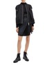 Figure View - Click To Enlarge - SACAI - Buckled pleated wrap panel denim skirt