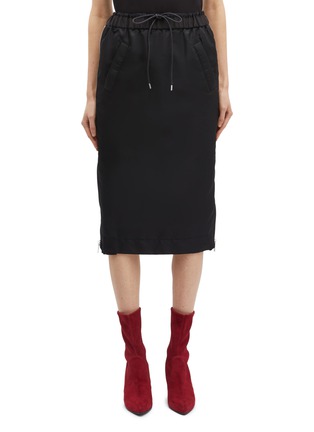 Main View - Click To Enlarge - SACAI - Zip gusset drawstring skirt
