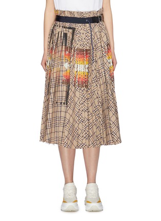 Main View - Click To Enlarge - SACAI - x Pendleton buckled graphic print check plaid pleated skirt