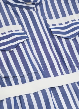  - SACAI - Belted cutout back stripe high neck shirt