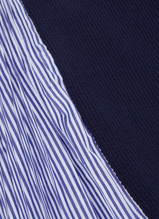  - SACAI - Pleated stripe panel short sleeve sweater