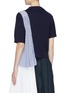 Back View - Click To Enlarge - SACAI - Pleated stripe panel short sleeve sweater