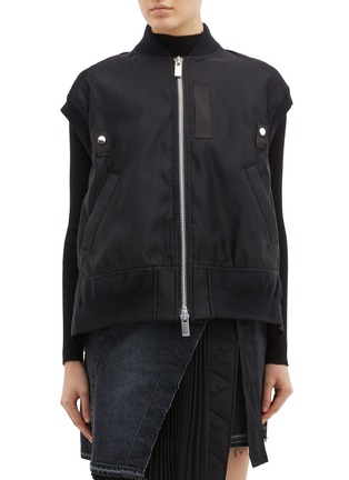Main View - Click To Enlarge - SACAI - Flared back bomber gilet