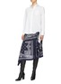 Figure View - Click To Enlarge - SACAI - Pleated lace panel tulle back shirt