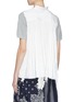 Back View - Click To Enlarge - SACAI - Pleated lace panel tulle back short sleeve sweater
