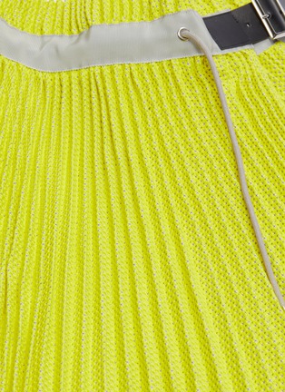 Detail View - Click To Enlarge - SACAI - Buckled drawstring pleated mesh skirt