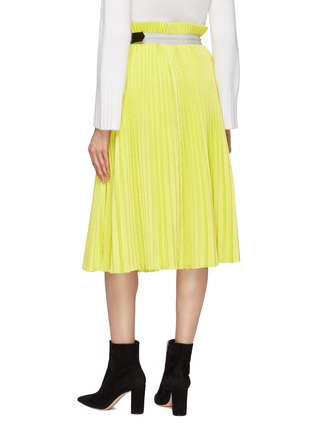 Back View - Click To Enlarge - SACAI - Buckled drawstring pleated mesh skirt