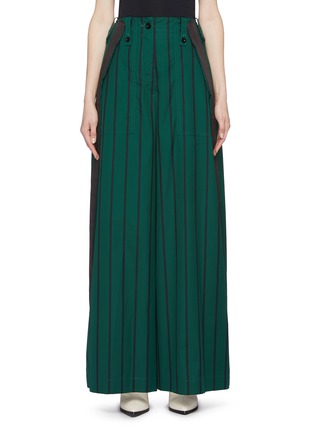 Main View - Click To Enlarge - SACAI - Contrast outseam pinstripe wide leg pants