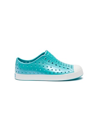 Main View - Click To Enlarge - NATIVE  - 'Jefferson Iridescent' perforated kids slip-on sneakers