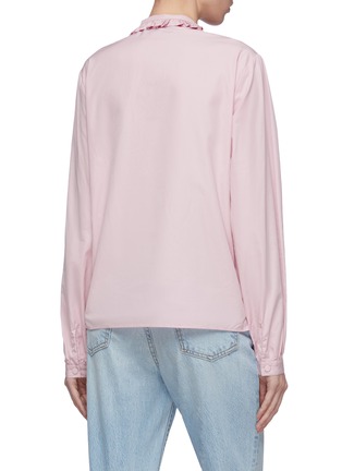 Back View - Click To Enlarge - GUCCI - Ruffle collar pussybow shirt