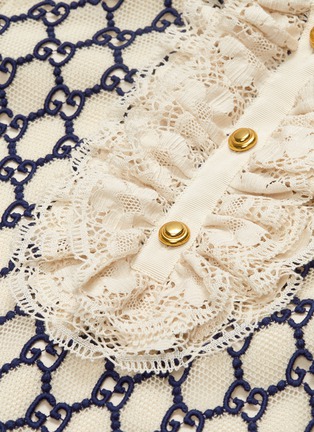 Detail View - Click To Enlarge - GUCCI - Lace bib GG macramé dress