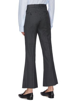 Back View - Click To Enlarge - GUCCI - Logo stripe wool flared pants